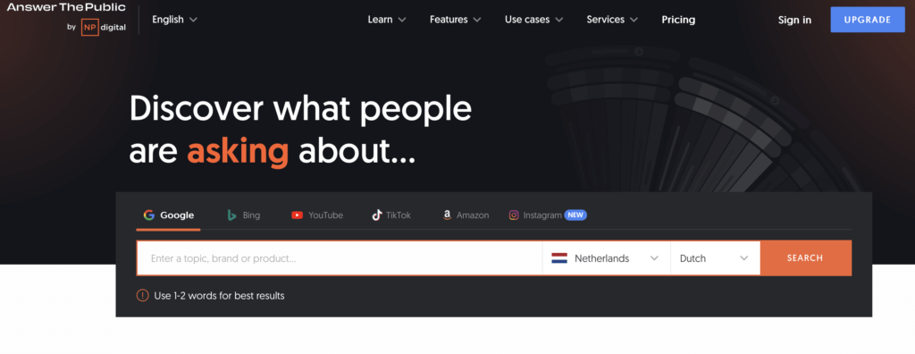 AnswerThePublic als seo tool voor bloggers